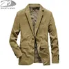 Costumes pour hommes Blazers Couleur solide Blazers Luxury Corduroy Casual Slim Suit Jacket Business Office Bureau Coat Streetwear Men Vêtements 230329
