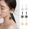 Boucles d'oreilles pendantes en acier inoxydable, pendentif atome, théorie du Bigbang, physique, chimie, couleur noir et or, cadeau pour femmes