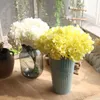 Dekorativa blommor konstgjorda hortensia blomma bukett simulering silk faux bröllop knut diy heminredning festarrangemang