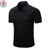 Casual shirts voor heren aankomen Heren Cargo Shirt Men Casual Shirt Solid Shirts Multi Pocket Work Shirt Plus Size 100% Cotton 230329