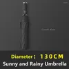 Umbrellas Large Size Umbrella Foldable Strong Windproof Travel Family 130cm Big Paraguas 3 Folding Rain Storm For Men