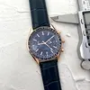 Armbanduhren für Herren 2023 Neue Herrenuhren 43mm Fünf Nadeln Alle Zifferblätter funktionieren Quarzuhr Top Luxusmarke Lederband Herrenmode SEA Europe Designer Omeg Uhren