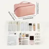 Custodie per cosmetici Borsa da viaggio di grande capacità Custodia portatile per trucco in PU Borsa da bagno impermeabile per donna Kit da toilette multifunzionale 230330