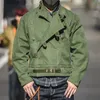 Giacche da uomo Maden Army Green Retro bomber Giacche Fibbia obliqua smarrita Cappotto da uomo AMEKAJI in cotone da uomo svedese 230329