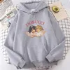 Damen Hoodies Sweatshirts Fiorucci Sweter Bertudung Anak Perempuan Malaikat Hoodie Gotik Y2k Cetak Streetwear Uniseks Pakaian Musim GugurDingin 230328