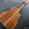 LvyBest personalizado Solid Spruce Top Koa Corte lateral do lado da esquerda do violão com a mão acústica com pickguard personalizado