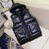 Men's Vests Down Cotton Hooded Vest Men Fashion Black Winter Coat Warm Casual Thicken Gilets Male Jacket Grey Sleeveless Waistcoat 230329