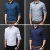 Men's Casual Shirts BROWON Shirts Men Dress Long Sleeve Turn-down Collar Solid Color Social Shirt Business Man Shirts High Quality Plus Size 5XL 230329