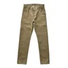 Jeans de jeans Men Jeans Jeans Selvedge jeans Jeans Vulcanização Khaki calça calça outono e inverno Calças de carga homens zíper Fly Casual 230329