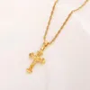 Halskette Ohrringe Set vergoldet Kreuz Anhänger Kette Sets Schmuck Christian für Frauen Mädchen Jesus Geschenke