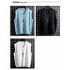 Men's Vests Autumn and Winter Sweater Vest White Loose Solid Color Thin Waistcoat Casual Waistcoat 230329