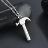 Hänge Halsband Hammer Urn Halsband för aska Minnesmärke Kremering Smycken Askhållare Minnesak i rostfritt stål Män Kvinnor