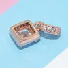 925 ciondoli di perle d'argento per bracciali con ciondoli pandora designer da donna Charms con perline a forma di cuore scintillante in oro rosa