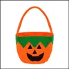 Feestdecoratie Halloween Loot Kids Pumpkin Trick or Treat Tote Bags Candy Bag Storage Bucket Portable Gift Basket Drop Delivery Ho Dhiru