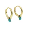 Boucles d'oreilles à tige plaqué or Minil délicat en argent sterling 925 turquoises opale blanche bijoux pour femmes tendance mini pointe charme mignon