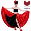 Stage desgaste vermelho One Padat Spanish Flamenco Rok renda feminino Costume de dança 360-720 Garotas Garotas Mãe Gaun Princesa