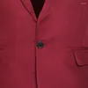 Мужские костюмы мужская вина красная кнопка костюма Blazer 2023 Brand Slim Fit Business Grooming Мужчина