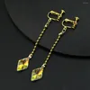 Dangle Earrings Anime X Kurapika Water Drop Amethyst Rhombus Crystal Pendant Long For Women Men Cosplay Jewelry