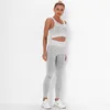 Ensembles actifs sans couture Yoga femmes 2/3 pièces à manches longues hauts courts soutien-gorge Leggings tenues vêtements vêtements de sport Fitness costume ensemble de sport