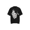 Designer Fashion T Shirt Saint Michael Sign Washed Old Goat Print American High Street Vintage Kort ärm T-shirt för män och kvinnor