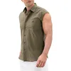 Męskie koszule bawełniane lniane męskie koszulę bez rękawów mody mody bluzki bielizny top męskie koszule bluzka podstawowa hombres tops plażowe ubranie 230329