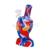 Silicone Alien Water Pipes Hookahs 8.0inches Water Pipes avec bol en verre dab rig fumer accessoire pour la vente en gros