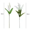 Dekorativa blommor Artificial Flower Lily of the Valley Small Fresh Bouquet Lämplig för enkel hembröllopsdekoration Brud Po Props