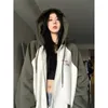 Dames Hoodies Sweatshirts HOUZHOU Kaus Vintage Wanita Pakaian Jalanan Y2k Musim Gugur Tipis Lengan Panjang Hoodie Harajuku Mode Korea Ukuran Besar 230328