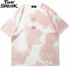 Men's TShirts Hip Hop Tie Dye TShirt Streetwear Letter Puzzle Printed Tshirt Men Summer T Shirt Harajuku Cotton Short Sleeve Tops Tees 230329