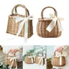 Evening Bags Women Straw Woven Tote Large Rattan Basket Beach Handmade Weaving Purse Handbag Home Storage Basket 230329