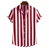 Herrens avslappnade skjortor toppsäljande produkt 2022 Sommarn New Men's Fashion Corth Sleeve Printed Striped Shirts Menkläder W0328
