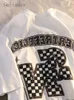 Herren T-Shirts Gmiixder High Street American T-Shirt Checkerboard Letter Print Herren Streetwear T-Shirts SS Unisex Kurzarm Y2K Hip Hop Top 230328