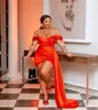 Grande taille Aso Ebi robe de bal 2023 épaules dénudées Mini robe de fête d'anniversaire courte avec train paillettes formelle Graduation tenue de club robe de soirée robe d'occasion spéciale