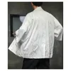 Camicie casual da uomo Taglie forti Camicia streetwear giapponese da uomo 2023 Moda coreana da uomo Kimono Designer maschile Abiti estivi a punto aperto