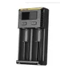 기존 Nitecore 새로운 I2 충전기 Digicharger LCD 디스플레이 배터리 IMR 16340 18650 14500 26650 20700 21700 범용 리튬 이온 배터리 용 지능형 듀얼 슬롯 충전