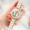 Relógio feminino de marca de luxo casual fashion relógio de cerâmica com fritillary borboleta relógio mecânico fashion watch feminino
