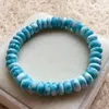 Strand Genuine Natural Blue Larimar Gems Round Beads Healing Stone Water Pattern Women Man Bracciale 9x5mm Certificato