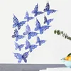 Wandaufkleber 12 Stück 3D-Hohlschmetterlingswand 3 Größen Schmetterlingsdekor Hohler Carving-Schmetterling Exquisites Design Party-Kuchendekorationen 230329