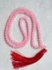 Collane con ciondolo Asian Natural 8mm Jade Gem Tibet Buddhist 108 Prayer Pink Beads Mala Collana