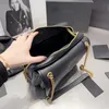 Fashion Messenger Crossbody Bag Flap Shoulder Bags Gold Hardware Sliding Chain Genuine Leather Handbags Metal Hasp Clutch Purse Cell Phone Pocket Tote Wallets