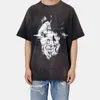 Дизайнерская модная футболка Saint Michael Sign вымыла старая козьем принт американская футболка с коротким рукавом американской улицы для мужчин и женщин
