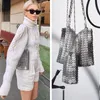 Evening Bags Fashion Silver Metal Sequins Women Shoulder Designer Metallic Chains Crossbody Bag Luxury Party Small Purses 230329