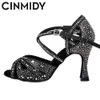 Dance Shoes CINMIDY Latin Dance Shoes Tango Ballroom Dance Shoes Ladies High Heels Soft Sole Women Sandals Wedding Shoes Women 230328