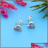 Stud Earrings sieraden 925 Sterling Sier Studs Minimale etnische handgemaakte hartmix Zirconia Brinco Boucle Doreille Pendientes Dhafj Dro Dhmsl