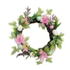 装飾的な花の花輪イースタースプリングシミュレーションエッグファームハウスウォールホームギフトDIYフロントドアP230310