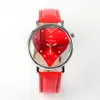 Zegarek 2023 Kobiety marka Womage Watch Red Heart Design Watches Fashion Skórzane zegarek saat relojes relogio feminino Montre