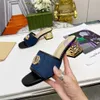 2023 New luxury Women's High Heel Slippers Designer Leather Fashion Sexy Embroidered Summer Chunky Heel Sandals 6.5cm With Box brand shoes