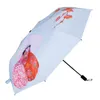 Parapluies de style chinois Revêtement d'argent Parasol d'été Parapluie ensoleillé et pluvieux Trois fois Paraguas Femmes Anti-UV Pluie