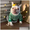 Dog Apparel Designer Pet Net Red Tide Brand Autumn And Winter Sweater Princess Teddy Cat Cute Clothes Two Legs Wear For Middle Small Dh5Og