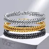 Bedelarmbanden vnox heren roestvrij staal 8 mm linkketen Miami Cubaanse armbanden voor mannelijke jongens geschenken sieraden lengte 19cm215cm 230328